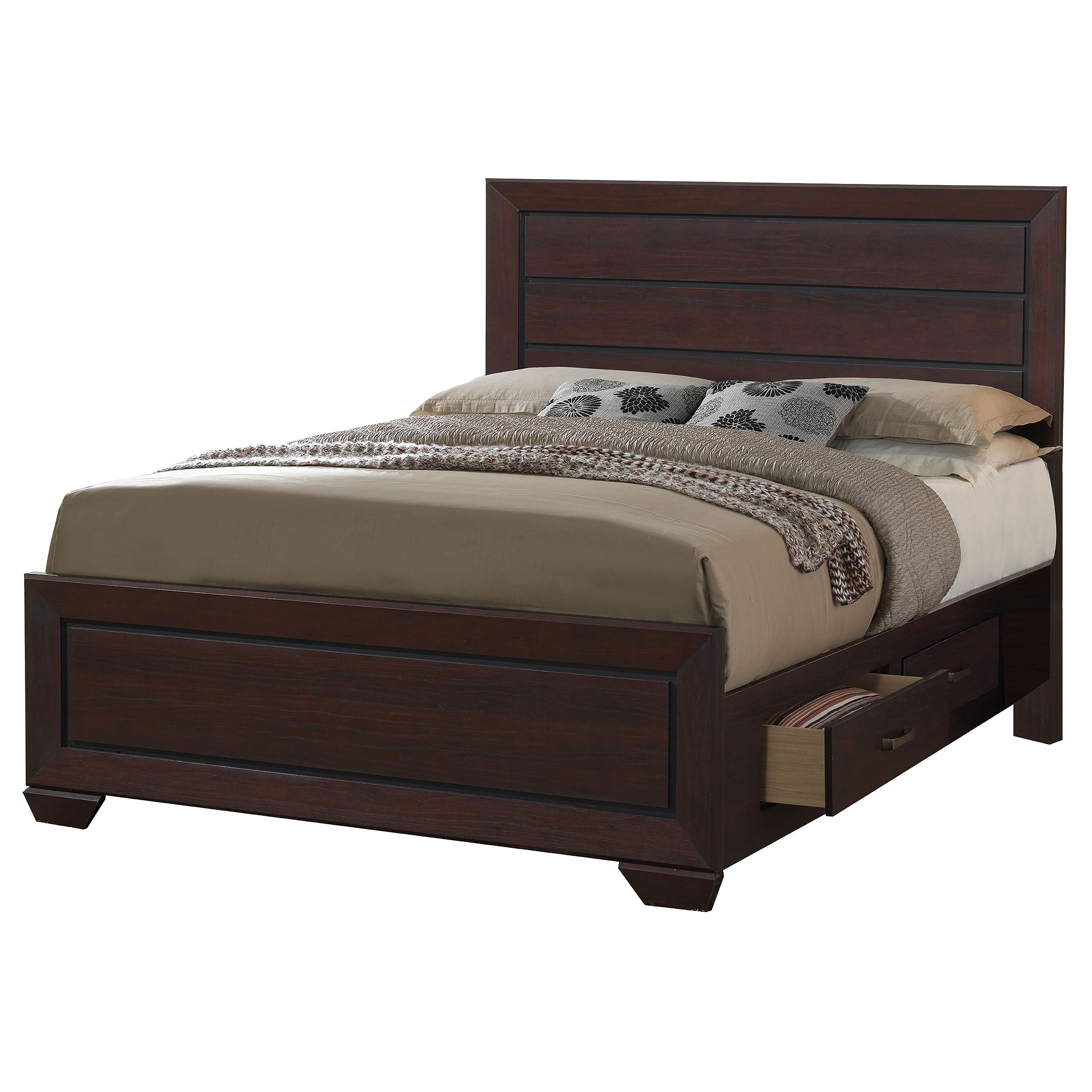 Kauffman Storage Bedroom Set with High Straight Headboard