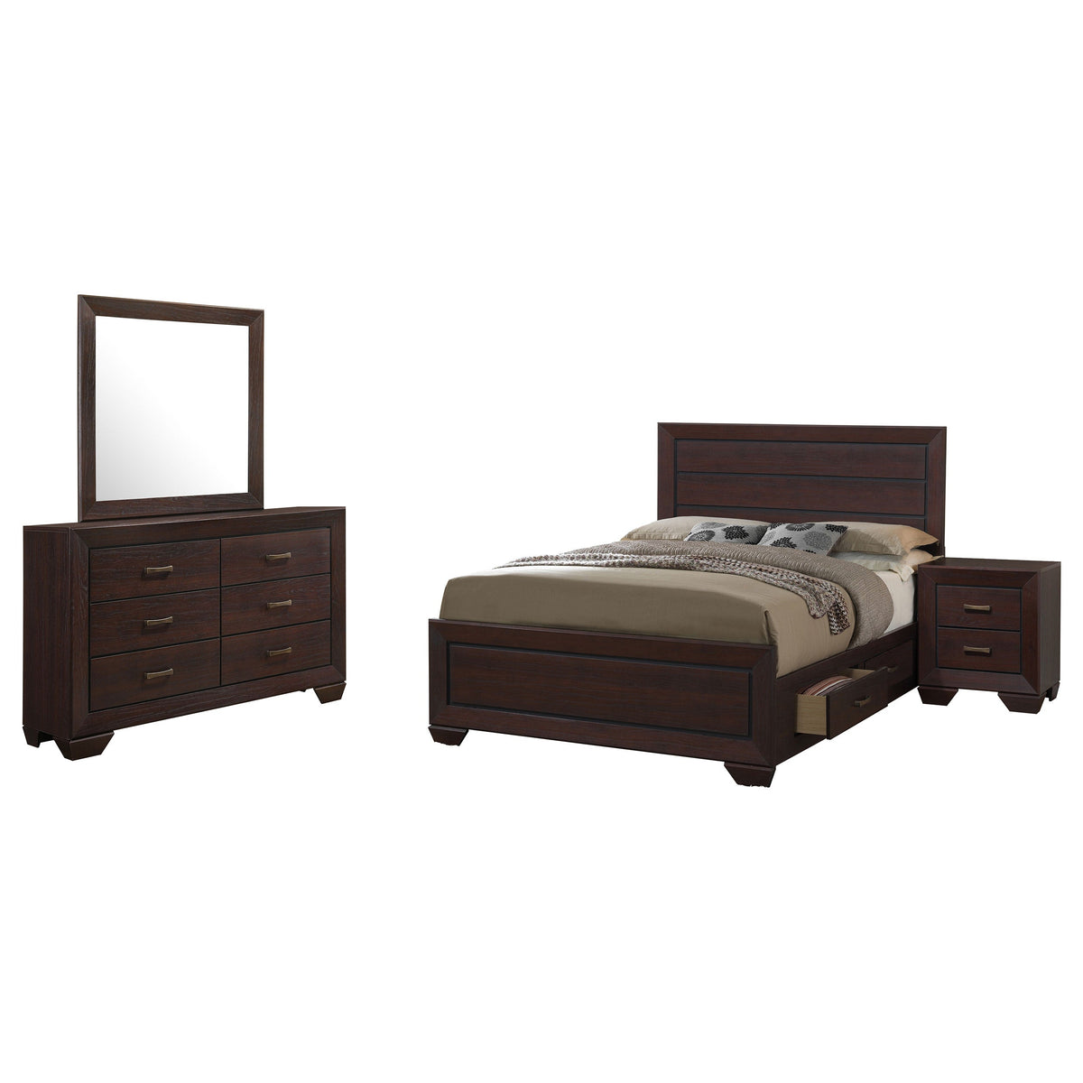 Kauffman Storage Bedroom Set with High Straight Headboard