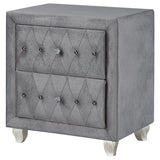 Deanna 2-drawer Rectangular Nightstand Grey