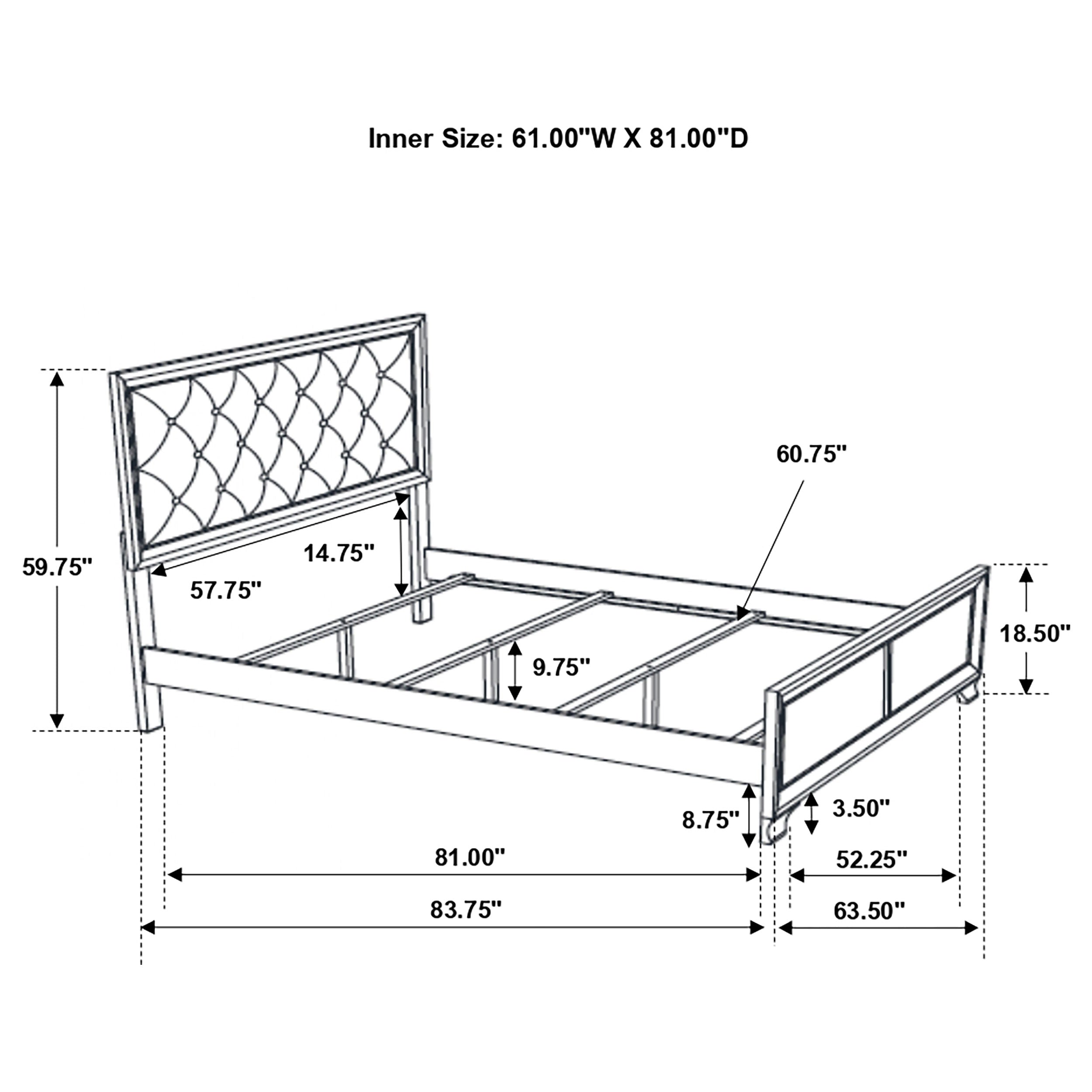 Beaumont Bedroom Set Metallic Champagne