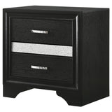 Miranda 2-drawer Nightstand Tray Black