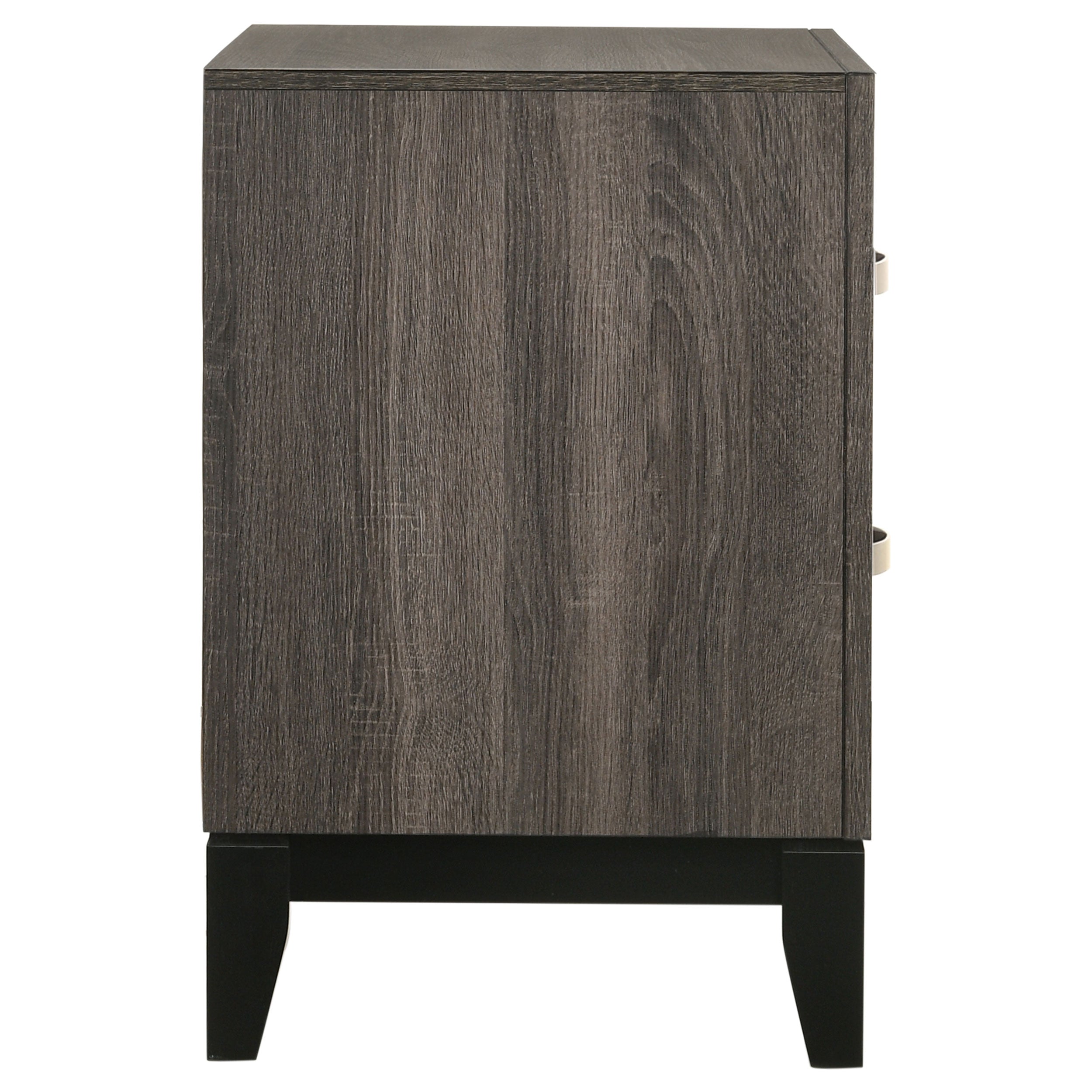 Watson 2-drawer Nightstand Grey Oak and Black