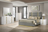 Ines  Bedroom Set Grey/Navy and White High Gloss