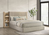 Arielle  Bookcase Panel Storage Bed Light Oak