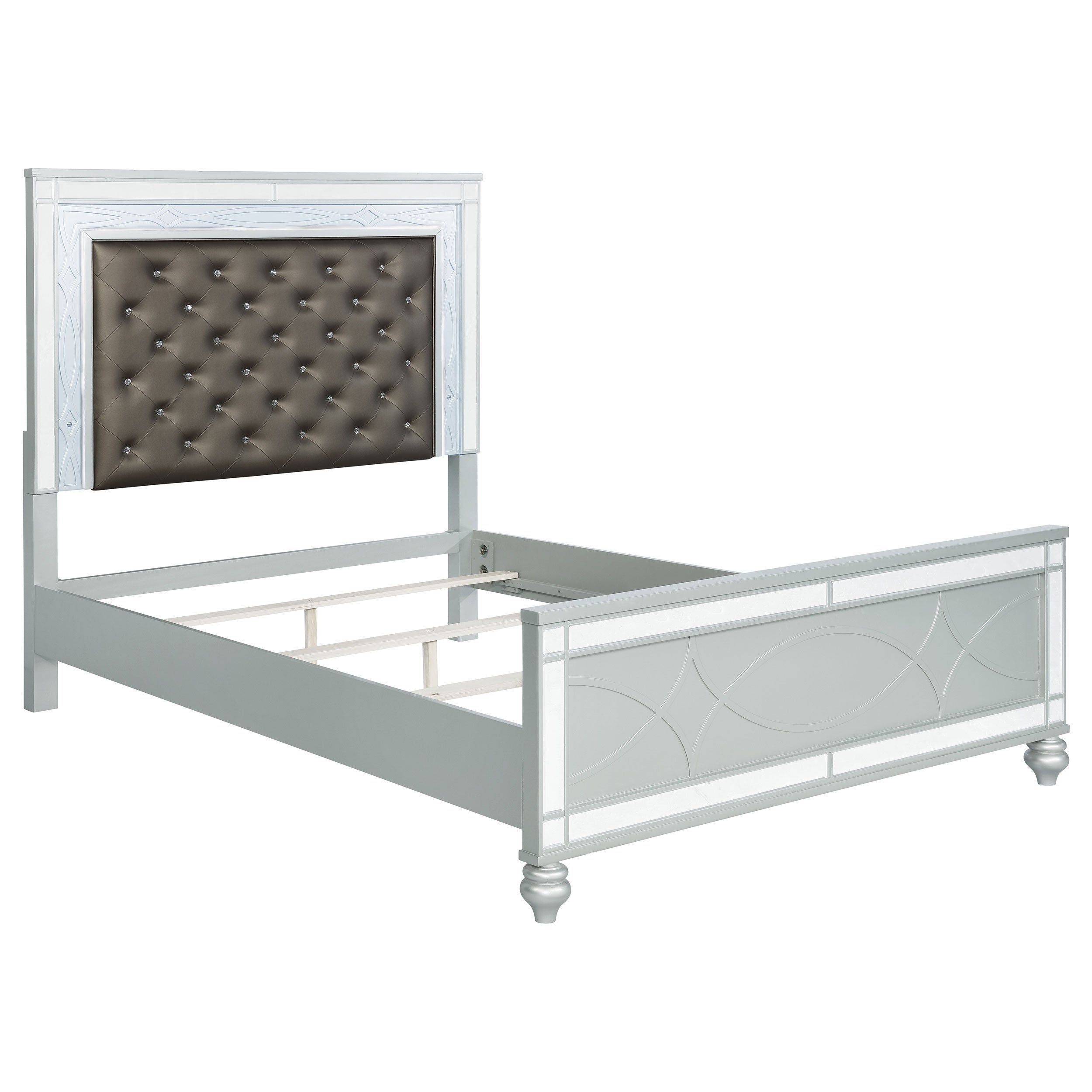 Gunnison   Bedroom Set with LED Lighting Silver Metallic