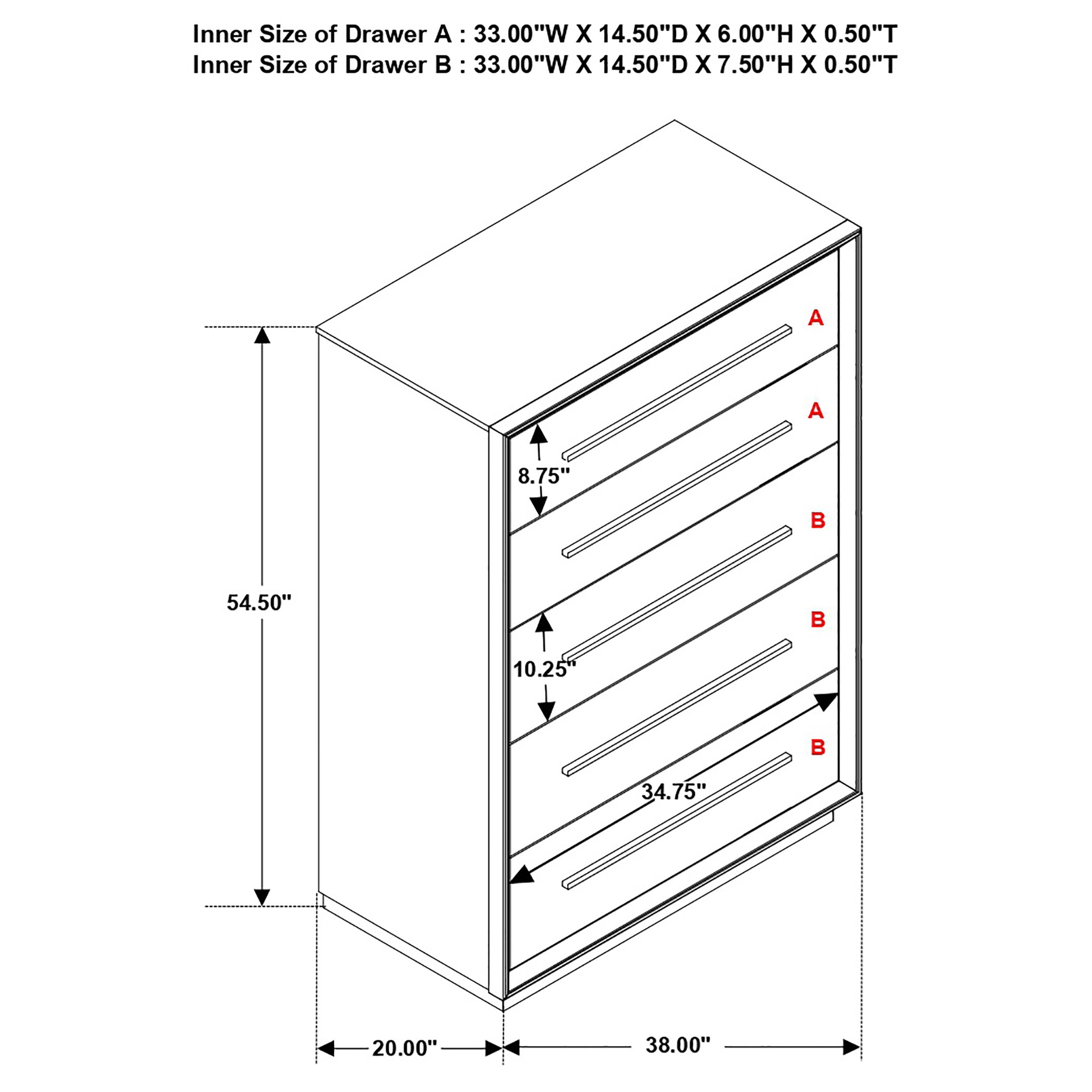 Durango 5-drawer Chest Smoked Peppercorn