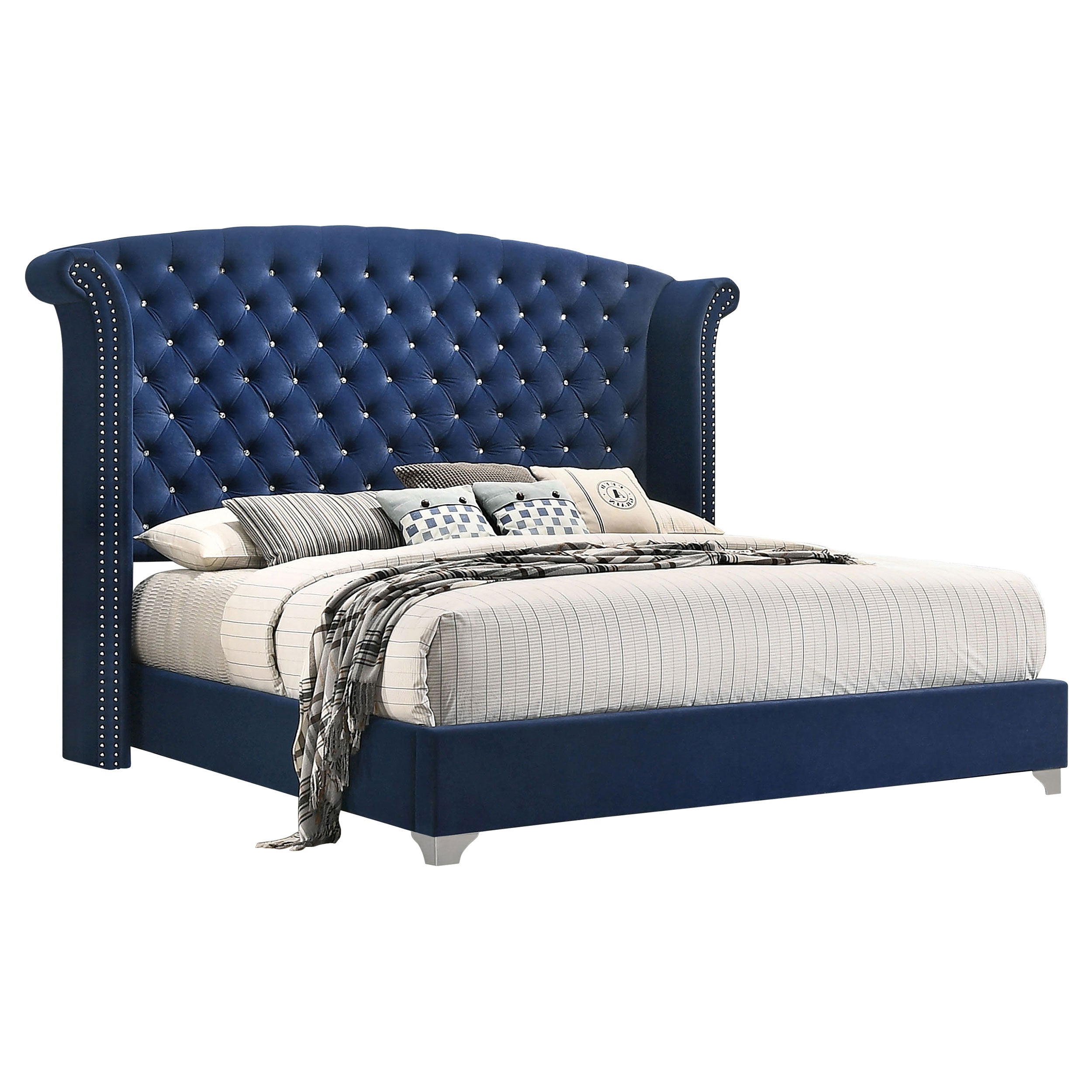 Melody   Tufted Upholstered Bedroom Set Pacific Blue