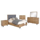 Taylor   Bedroom Set Light Honey Brown and Grey