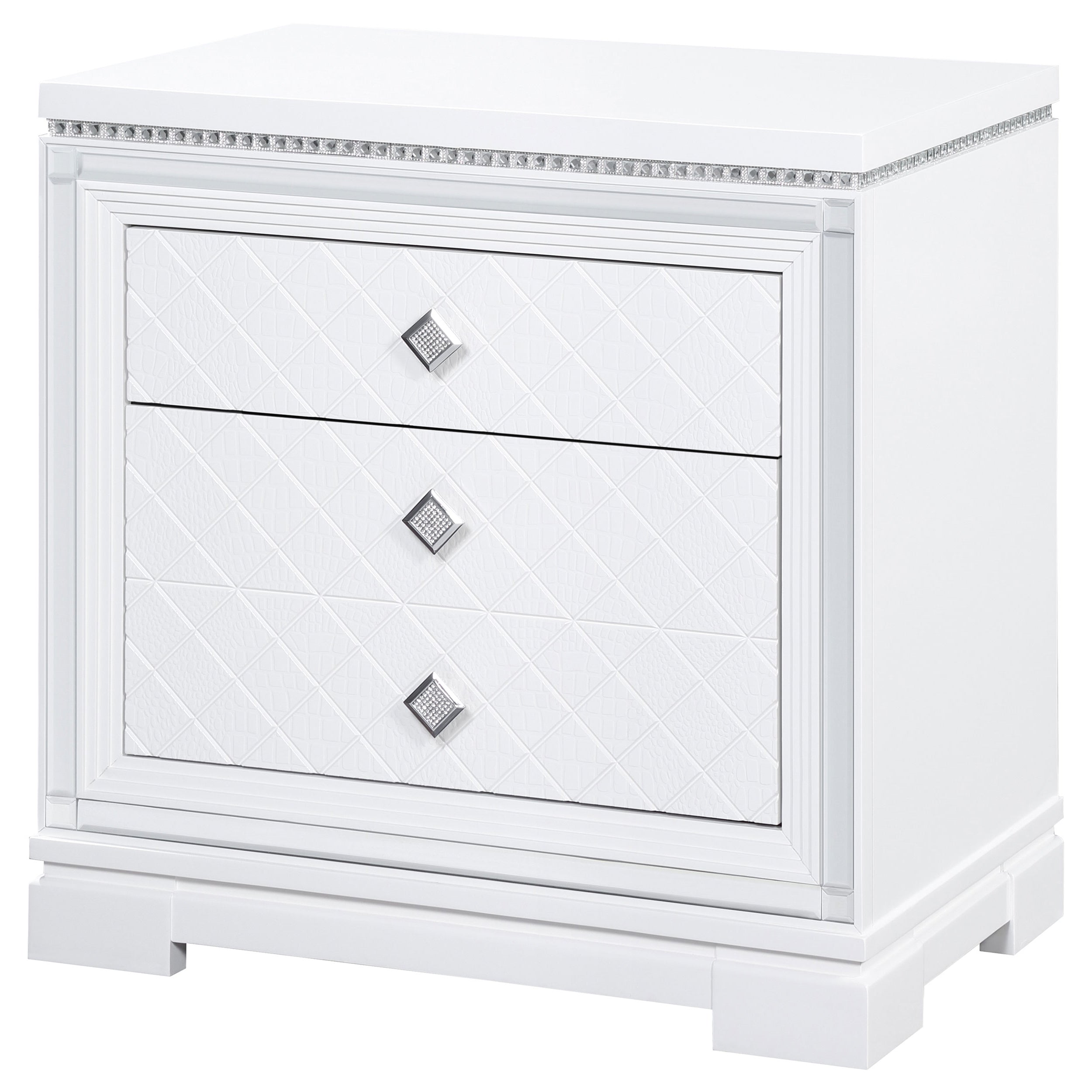 Eleanor Rectangular 2-drawer Nightstand White