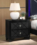 Penelope 2-drawer Nightstand Black