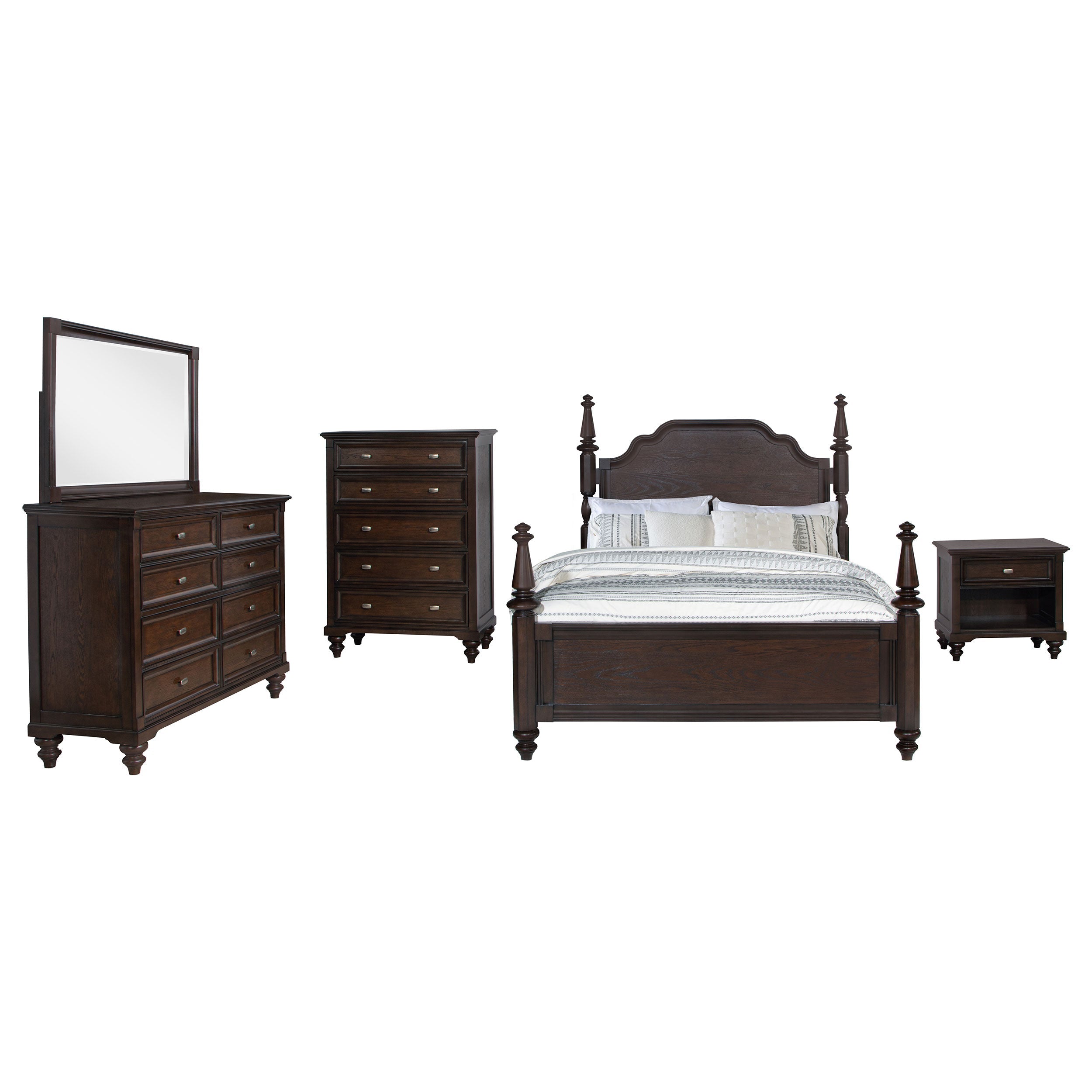 Andover   Bedroom Set Dark Oak