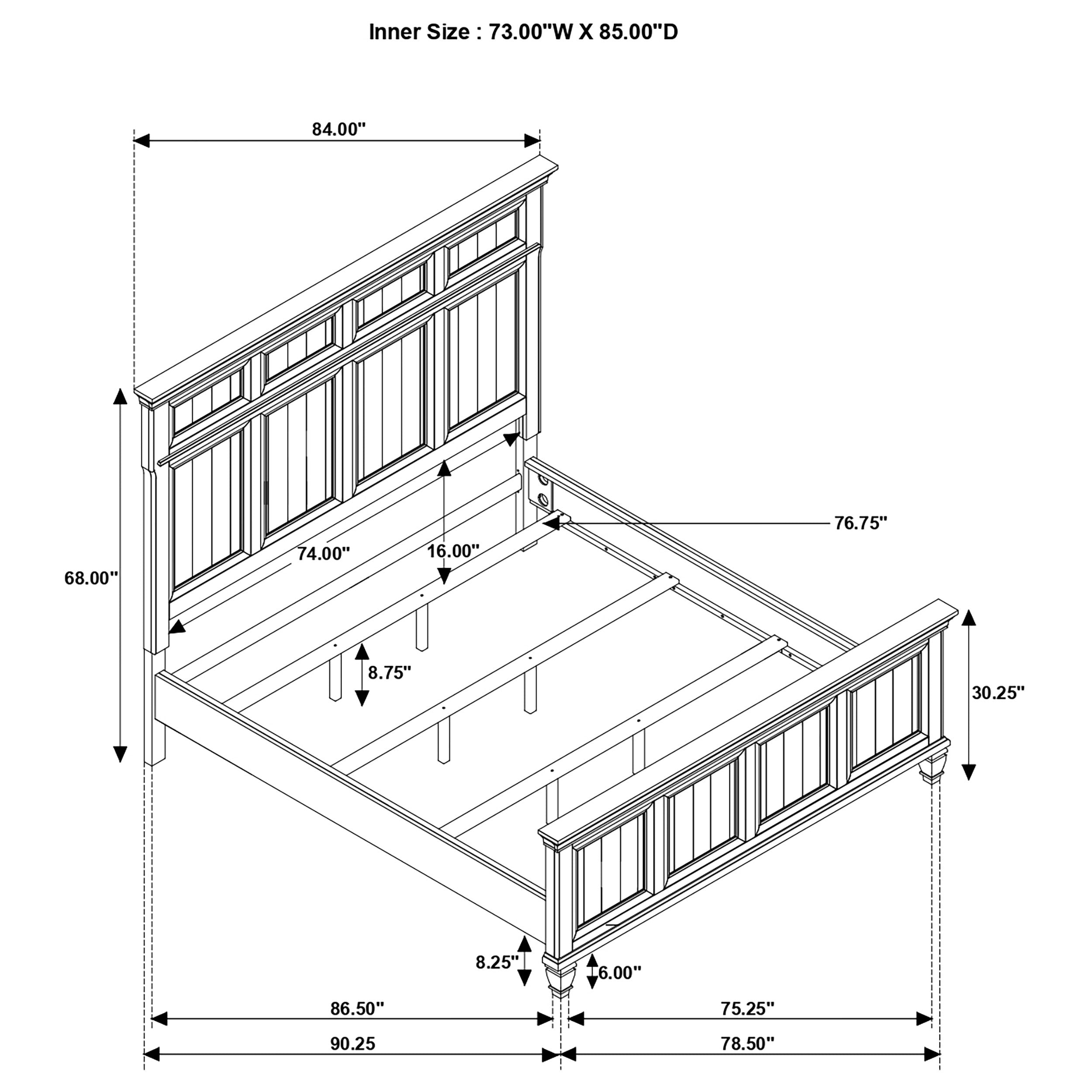 Avenue   Panel Bedroom Set Grey