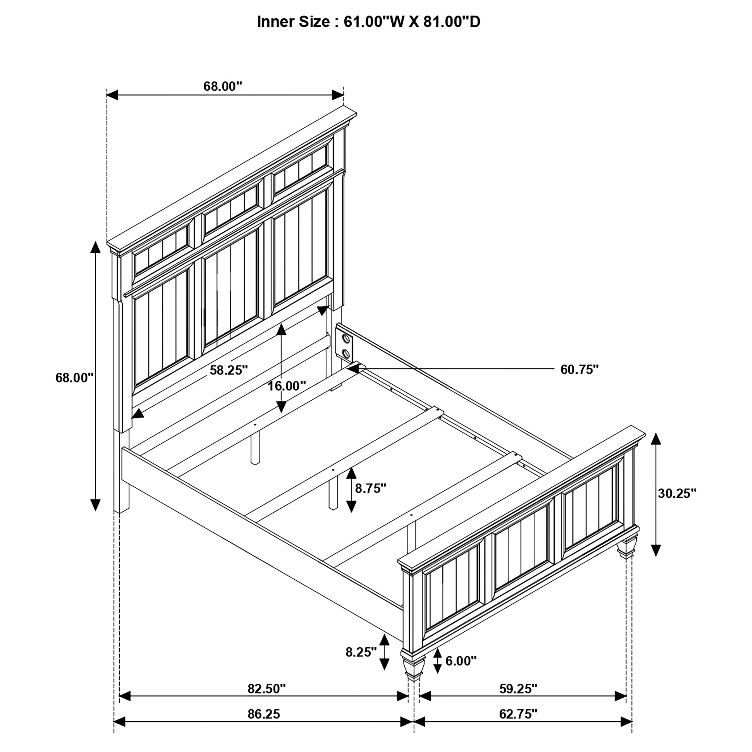 Avenue  Panel Bed Grey