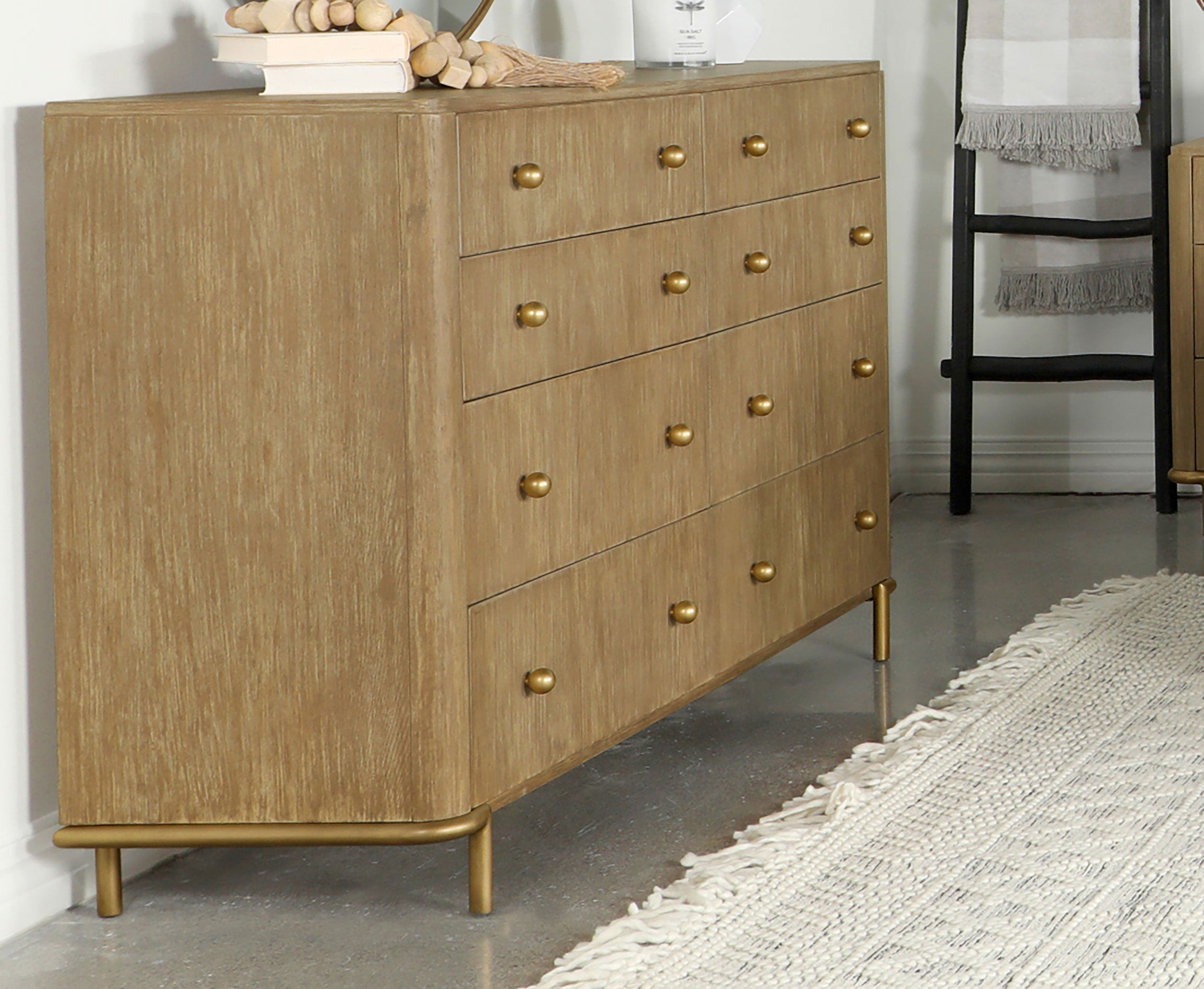 Arini 8-drawer Dresser with Mirror Sand Wash