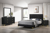 Kendall  Tufted Panel  Bedroom Set Black and Gold