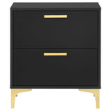 Kendall 2-drawer Nightstand Black and Gold