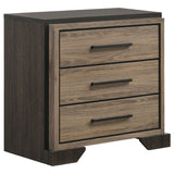 Baker 3-drawer Nightstand Brown and Light Taupe