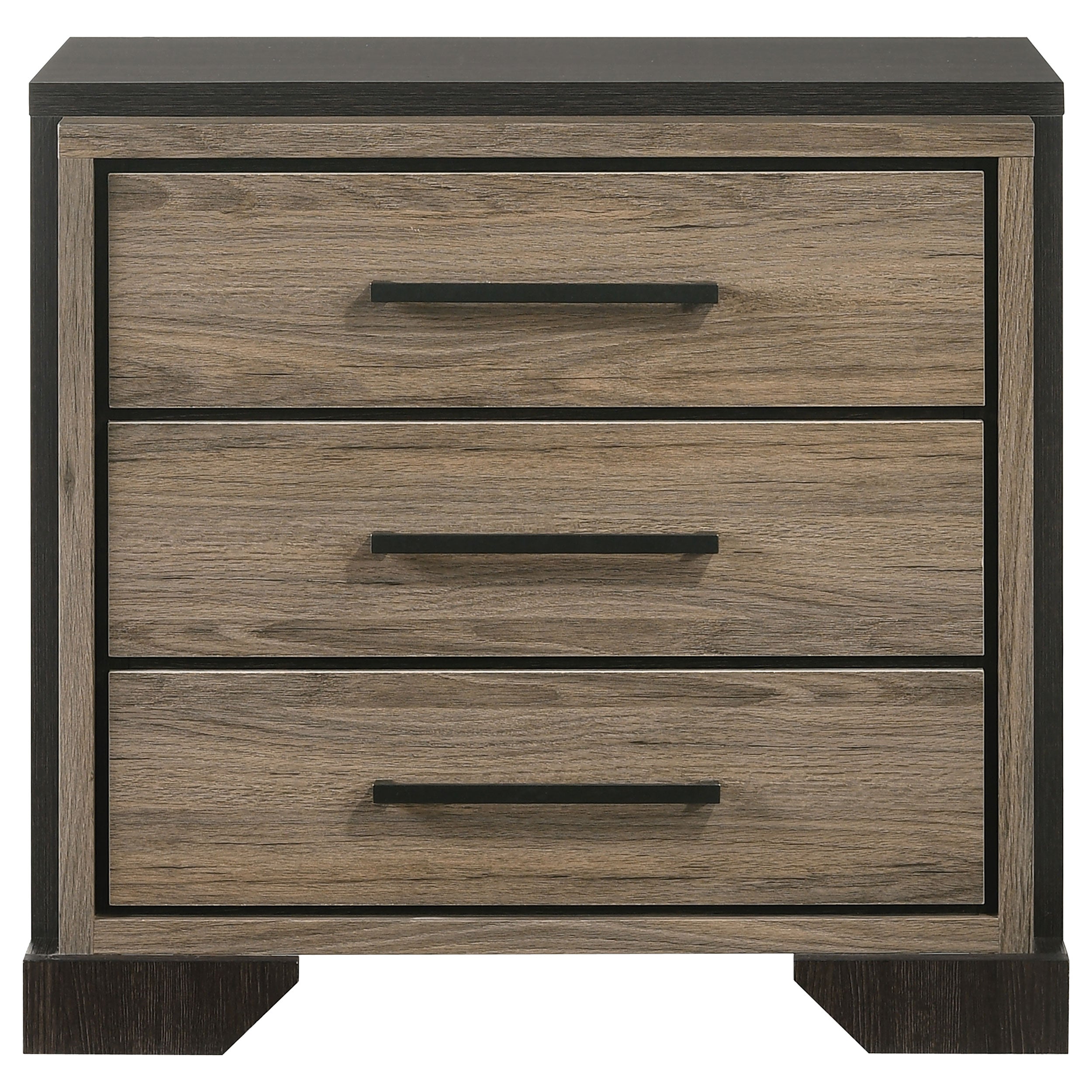 Baker 3-drawer Nightstand Brown and Light Taupe