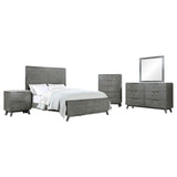 Nathan   Bedroom Set White Marble and Grey