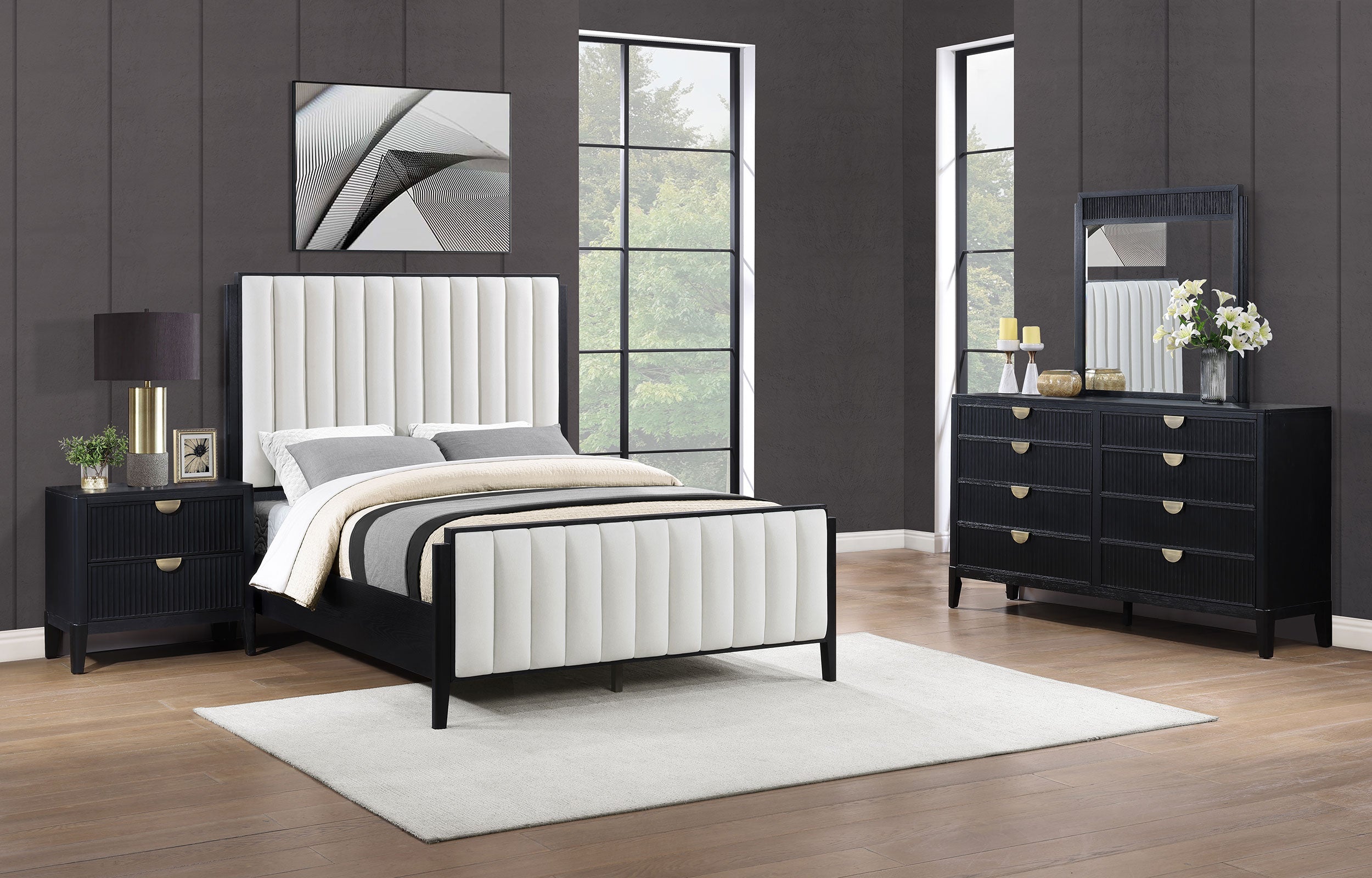 Brookmead Upholstered  Bedroom Set Black