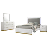 Caraway   Bedroom Set with LED Headboard White and Grey