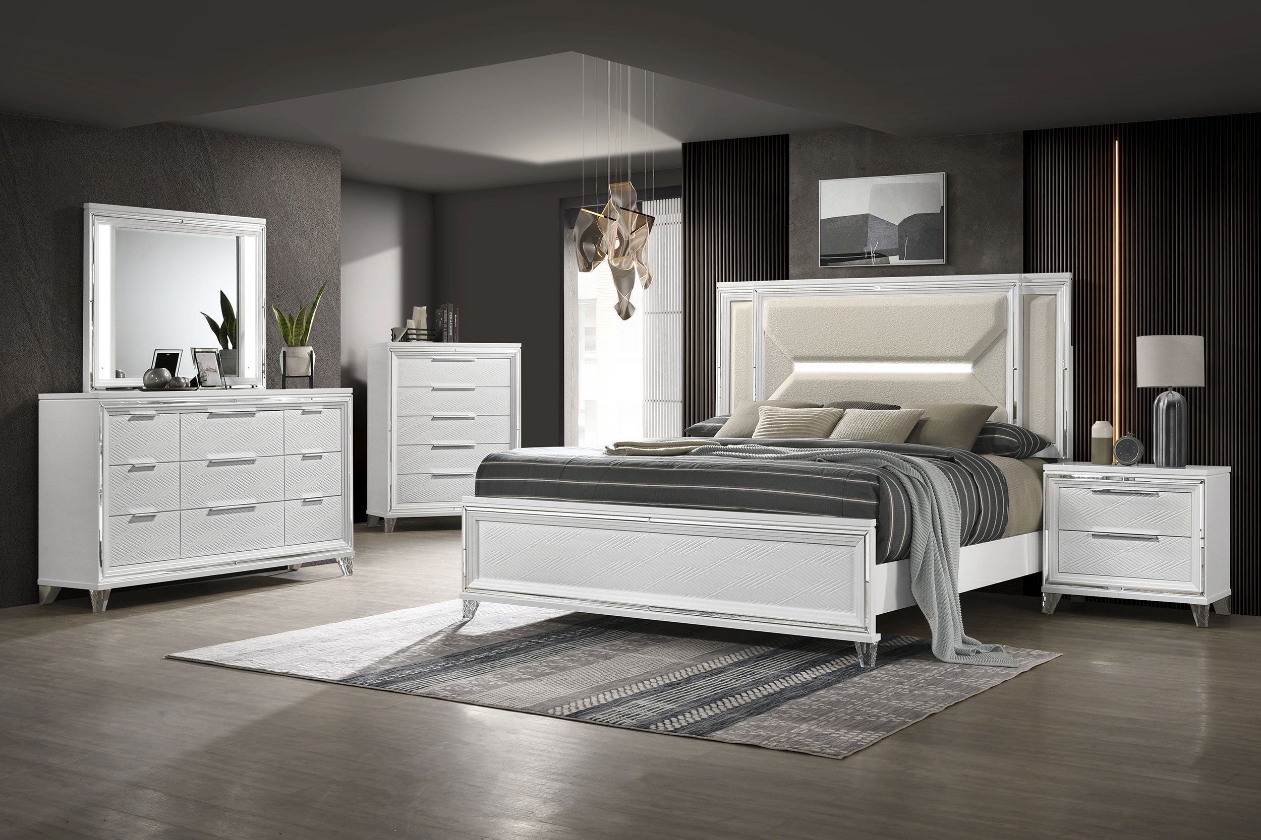 Marmore   Bedroom Set White