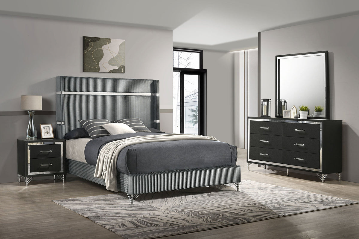 Lucia   Bedroom Set Grey and Black