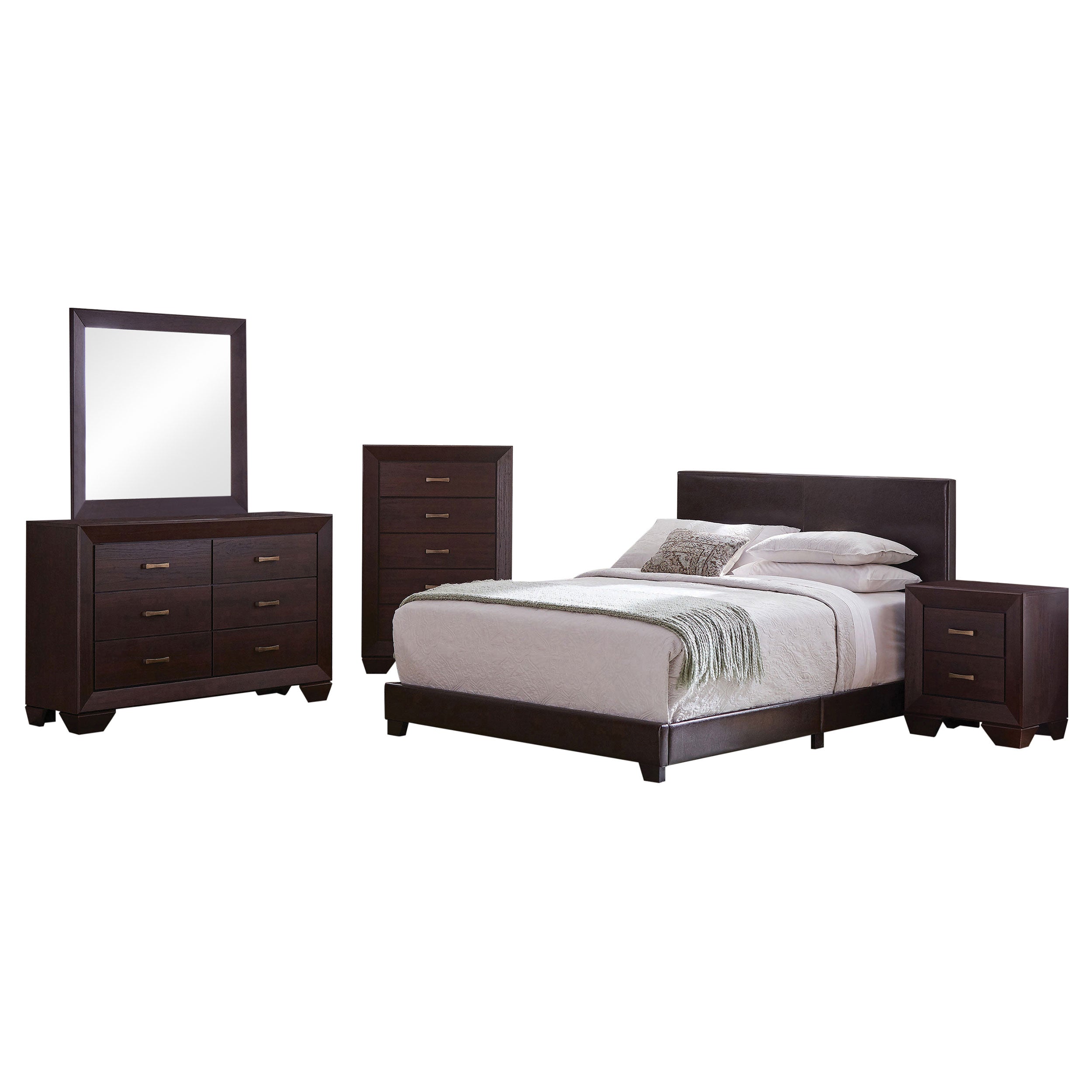 Dorian   Bedroom Set Brown and Dark Cocoa