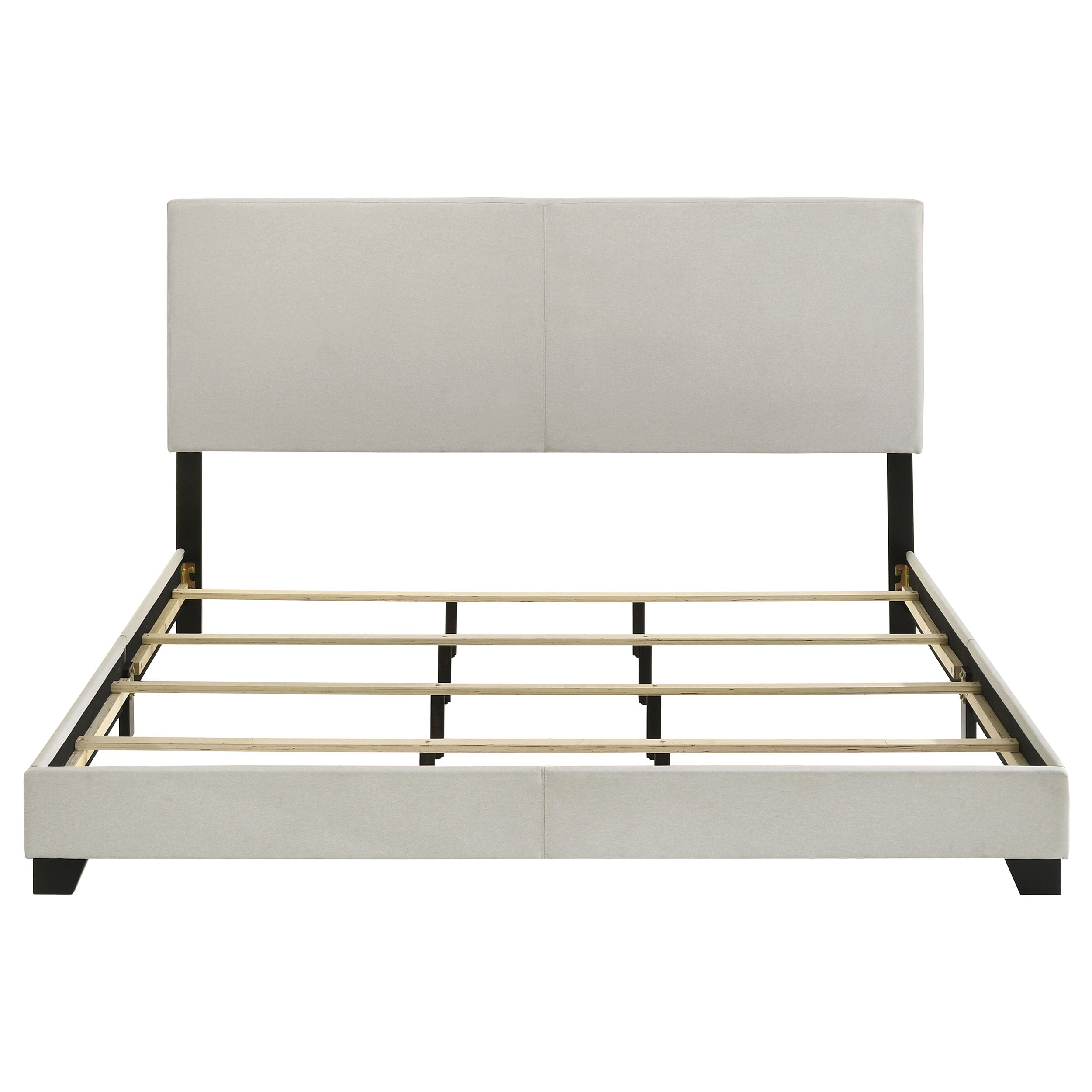 Dorian Fabric Upholstered  Panel Bed Cream