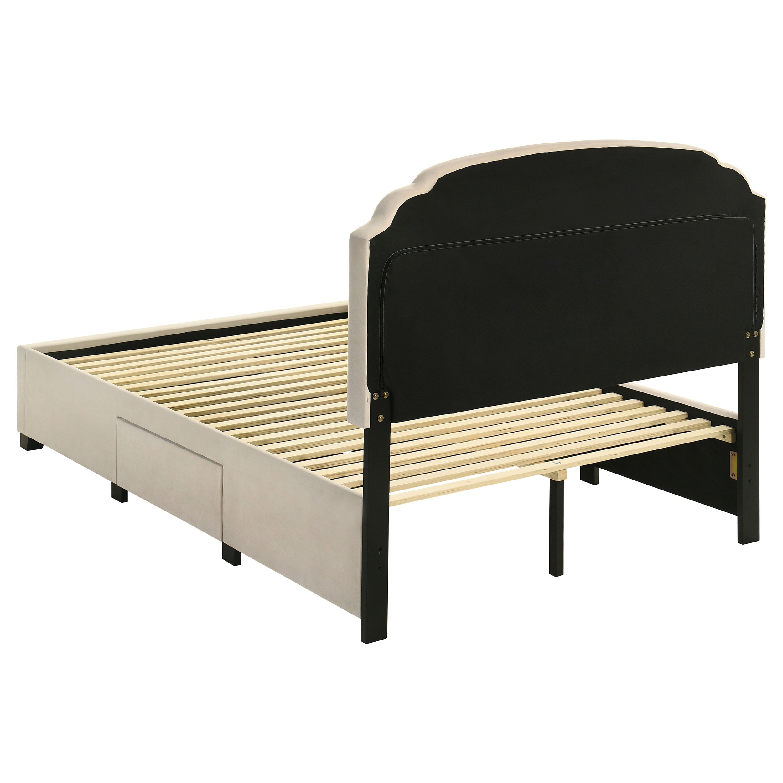 Marianna 4-drawer Upholstered Storage Bed Cream
