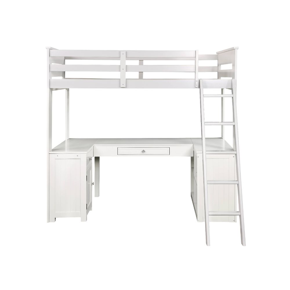 Ambar Twin Loft Bed W/Desk & Bookcase & Chest