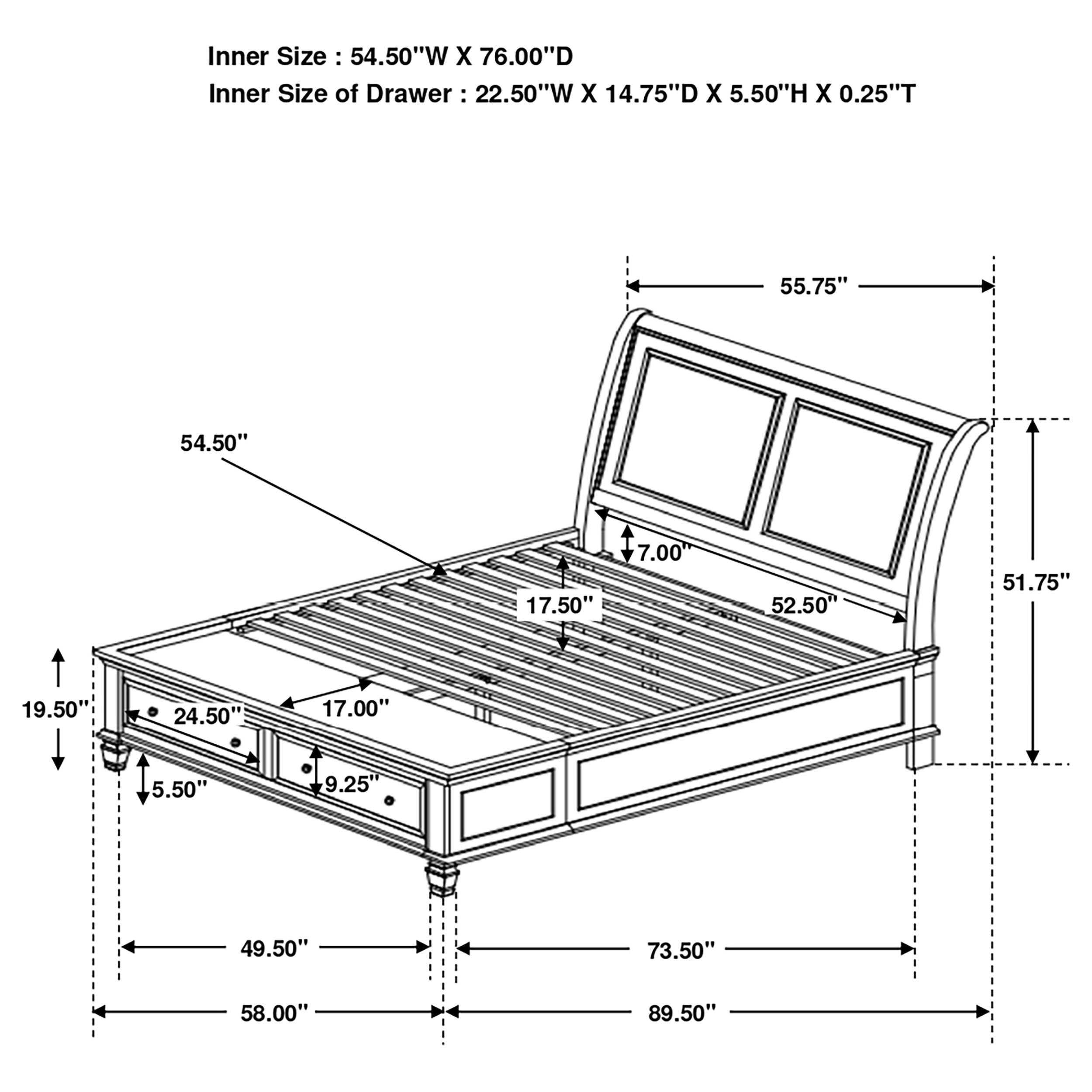 Selena Storage Bedroom Set with Sleigh Headboard Buttermilk