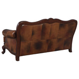 Victoria Rolled Arm Sofa Tri-tone and Brown