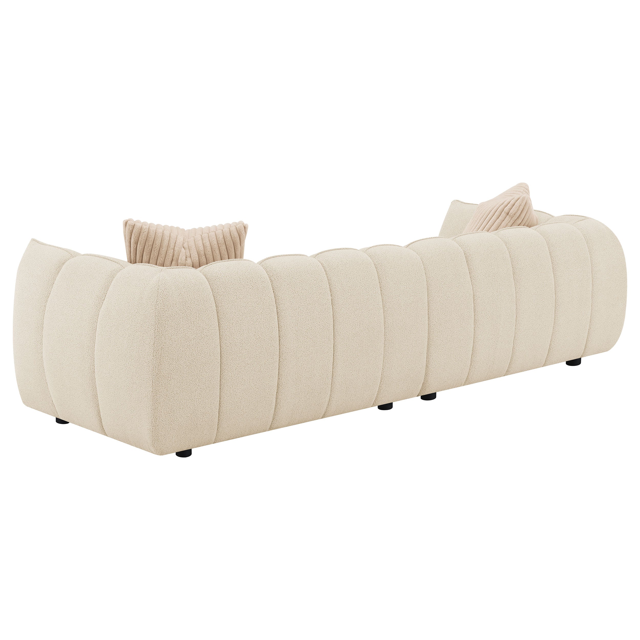 Winchester Boucle Upholstered Extra Long Sofa Sand Pebble