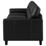 Scotland Faux Leather Upholstered Track Arm Sofa Black