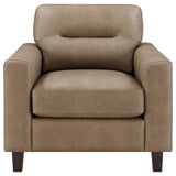 Scotland Faux Leather Upholstered Track Arm Chair Brown