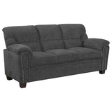 Clementine Upholstered Sofa with Nailhead Trim Grey