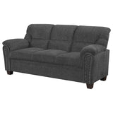 Clementine Upholstered Sofa with Nailhead Trim Grey