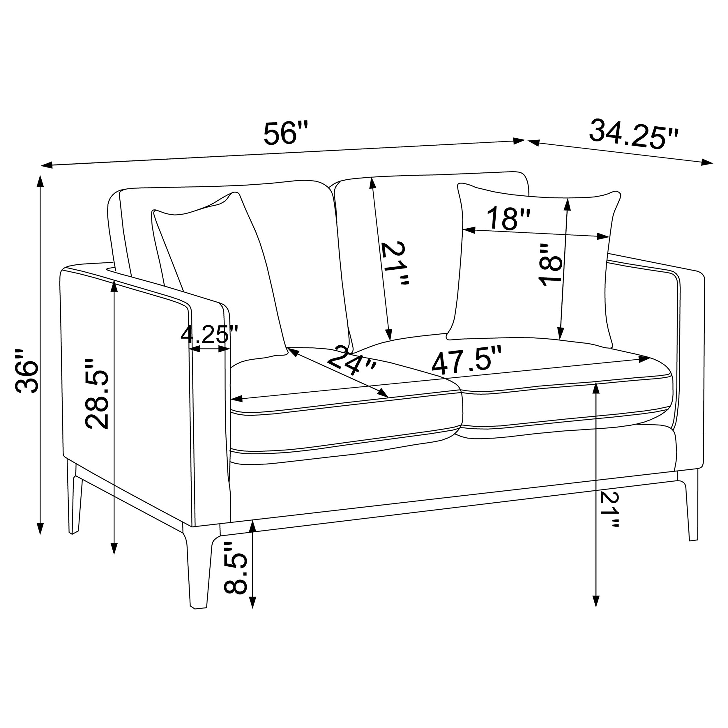 Apperson Cushioned Back Loveseat Light Grey