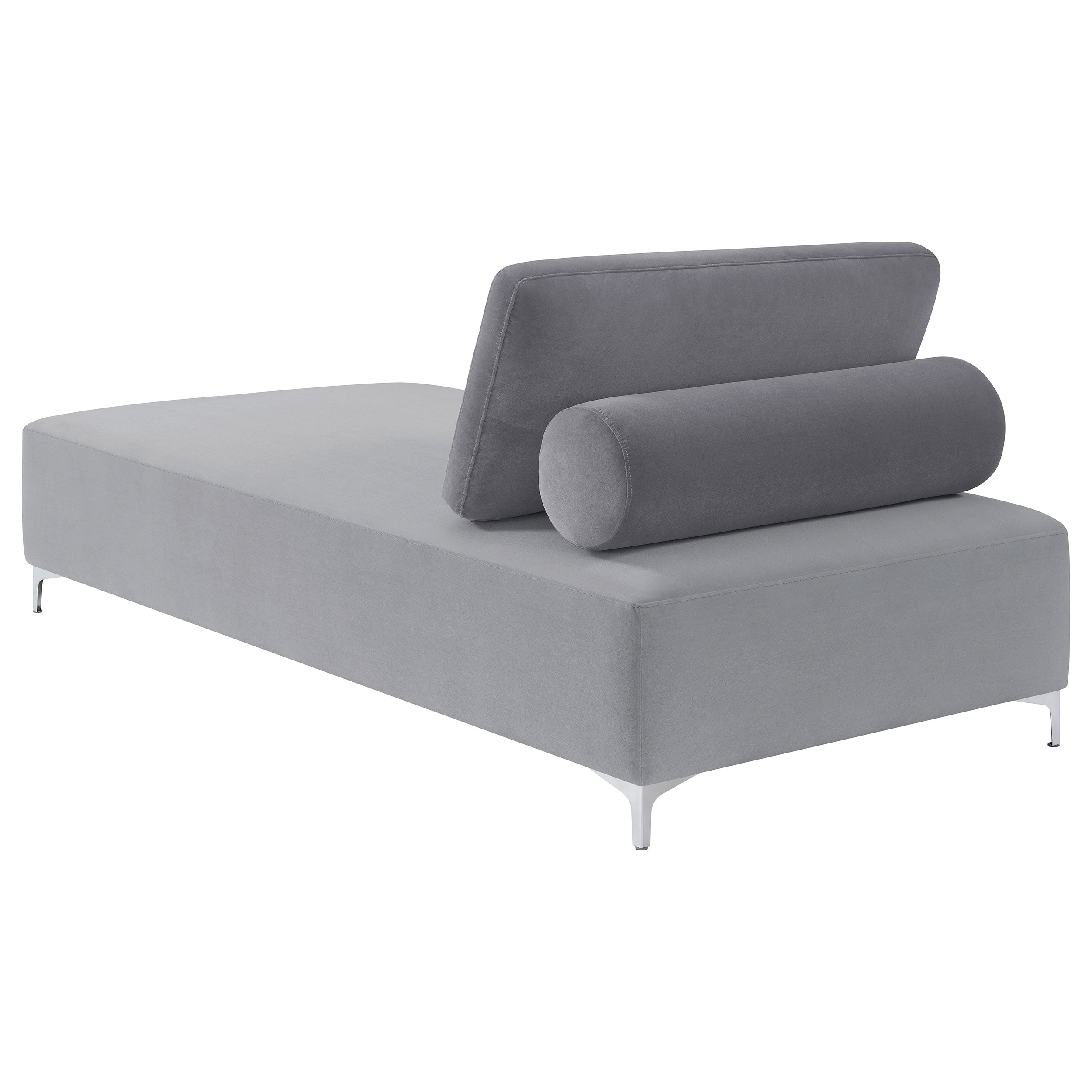 Giovanni Upholstered Accent Chaise with Removable Pillow Grey