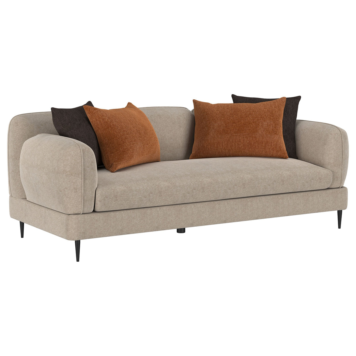 Jade Chenille Upholstered Modern Track Arm Sofa Green