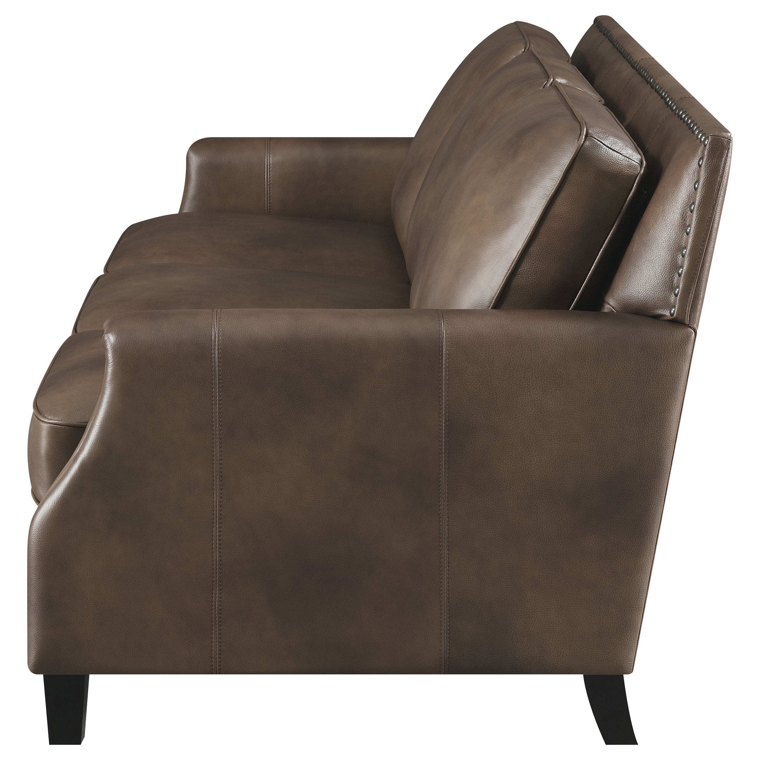 Leaton Upholstered Recessed Arms Sofa Brown Sugar