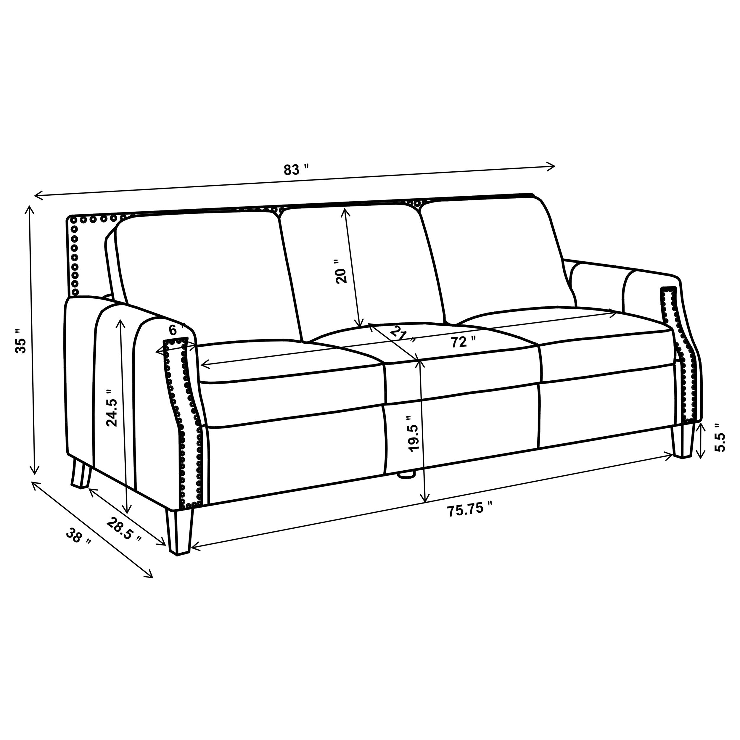 Leaton Upholstered Recessed Arms Sofa Brown Sugar