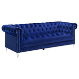 Bleker Tufted Tuxedo Arm Sofa Blue