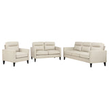 Jonah 2-piece Upholstered Track Arm Sofa Set Ivory