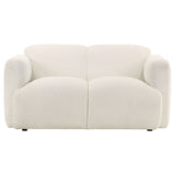 Dorset Fabric Upholstered Round Track Arm Loveseat White