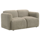 Dorset Fabric Upholstered Round Track Arm Loveseat Brown
