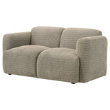 Dorset Fabric Upholstered Round Track Arm Loveseat Brown