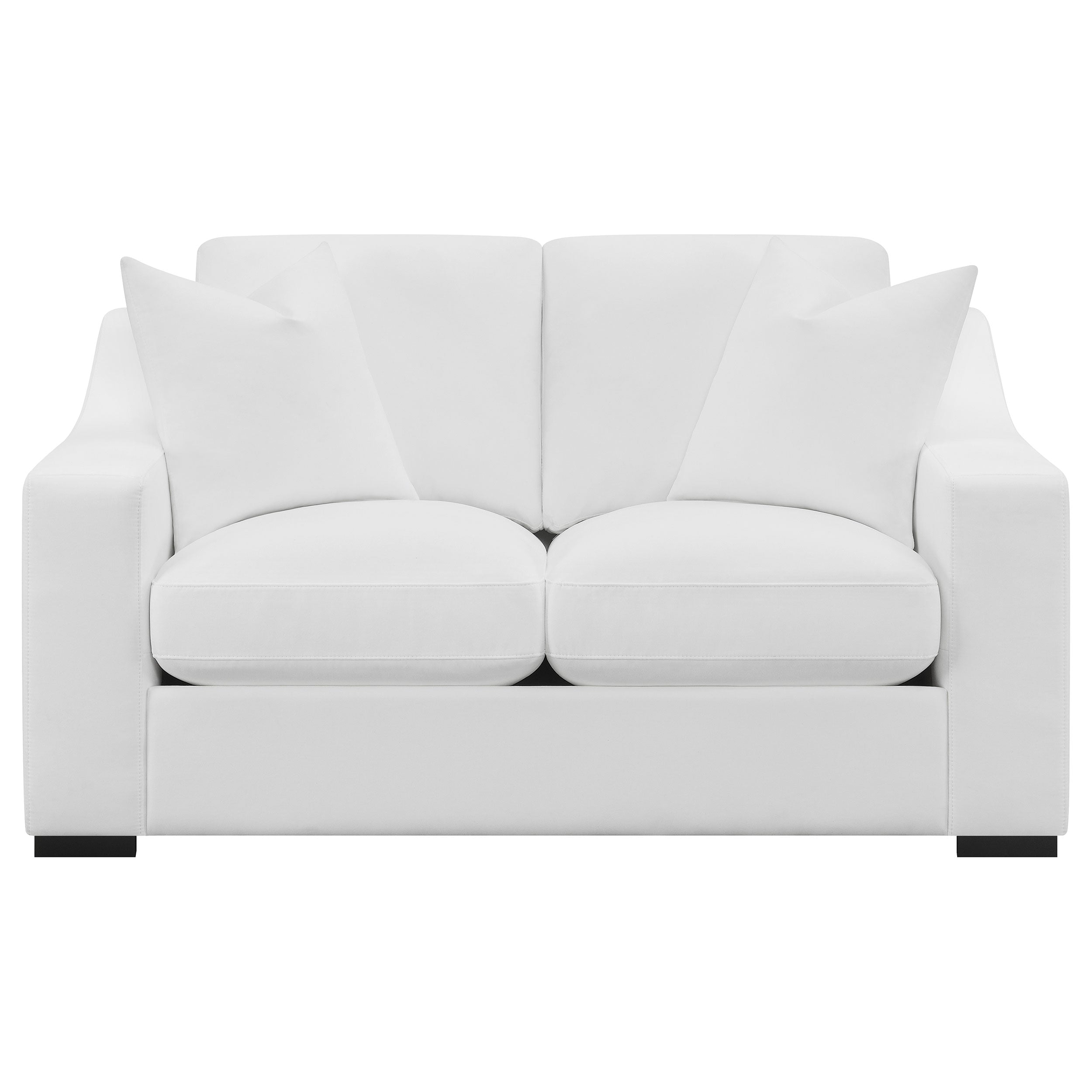 Ashlyn 2-piece Upholstered Sloped Arms Living Room Set White