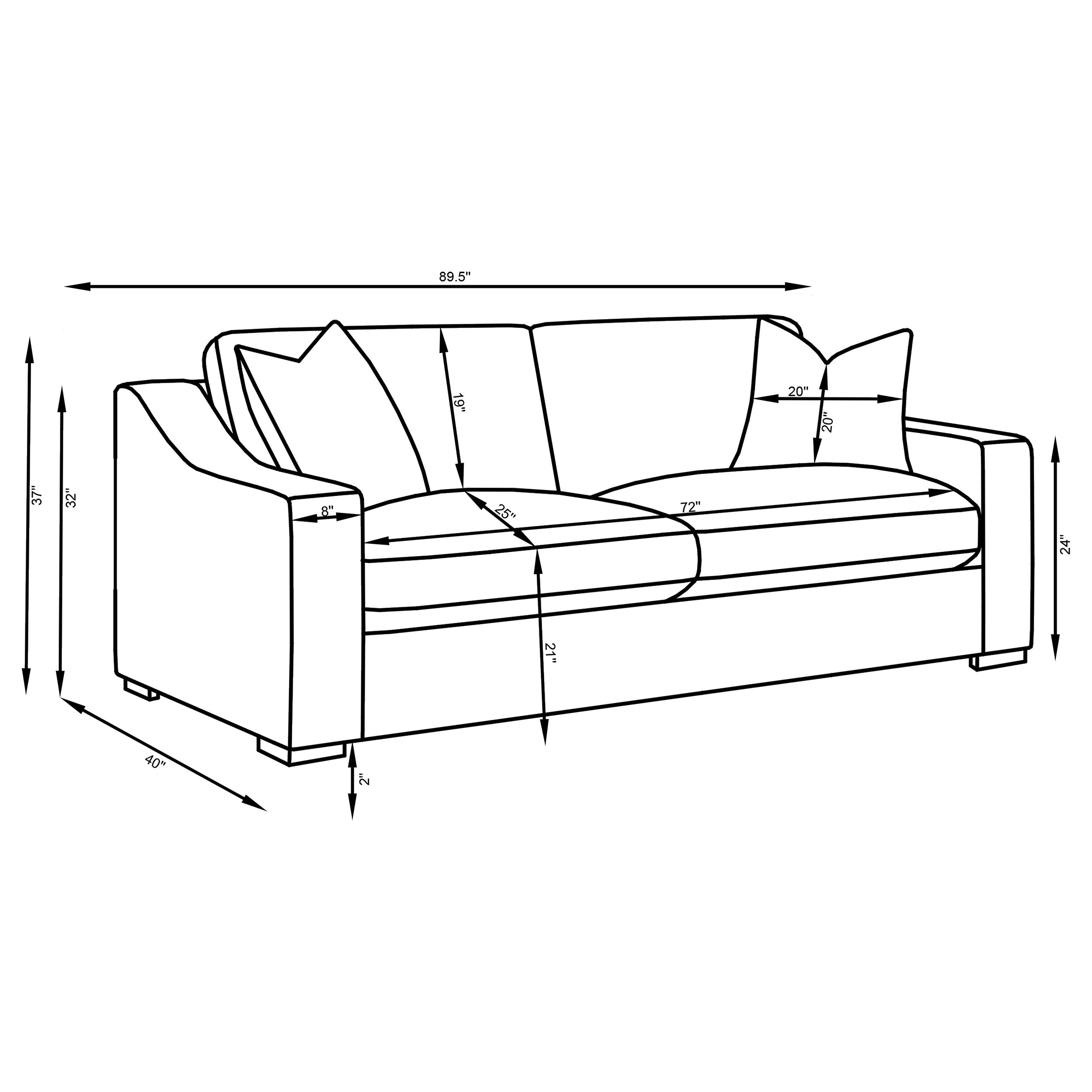 Ashlyn Upholstered Sloped Arms Sofa White